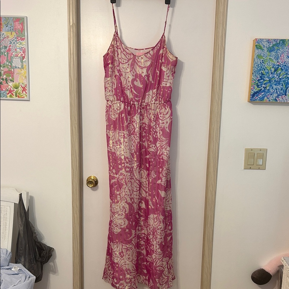 Lilly Pulitzer Pink and Gold maxi